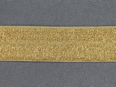 Rol 25 meter elastische lurex biasband 19mm goud