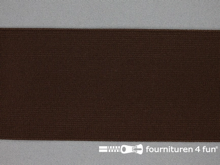Rol 10 meter gekleurd soepel elastiek - 80mm - donker bruin