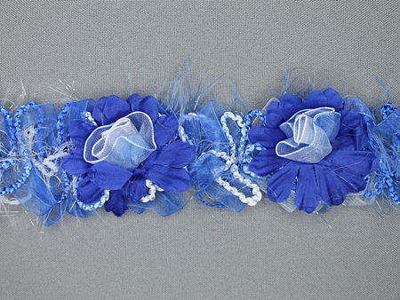 Bloemenkant 40mm kobalt blauw