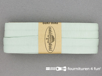 Oaki Doki Tricot biaisband - 20mm x 3 meter - licht mint groen (025)
