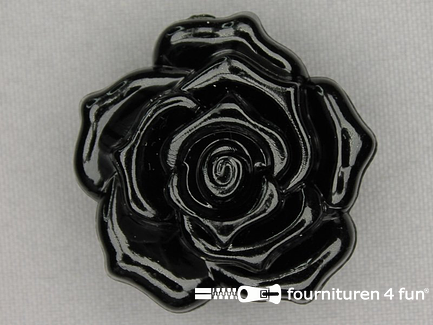 Bloemen knoop 40mm roos zwart