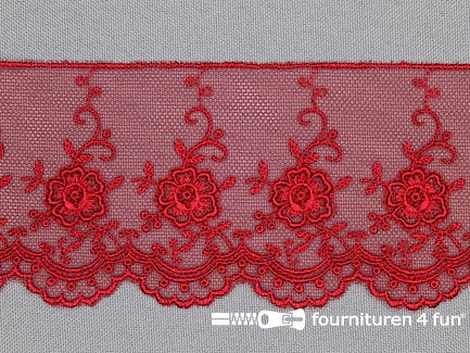 Valenciennes kant 60mm rood