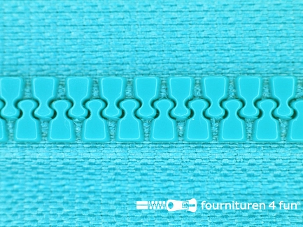 Niet deelbare bloktand rits 6mm aqua blauw