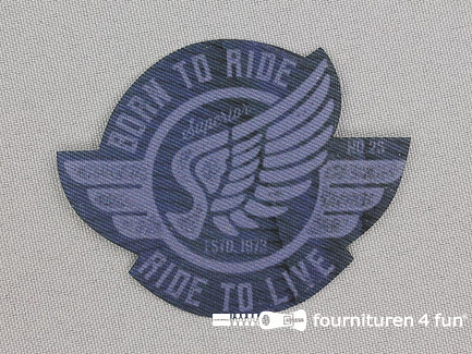Applicatie 69x55mm Born to ride - Ride to live