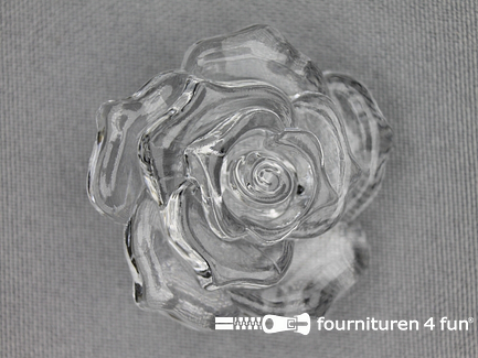 Bloemen knoop 40mm roos transparant