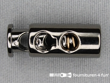 Koordstopper - 27mm - cilinder - zwart zilver