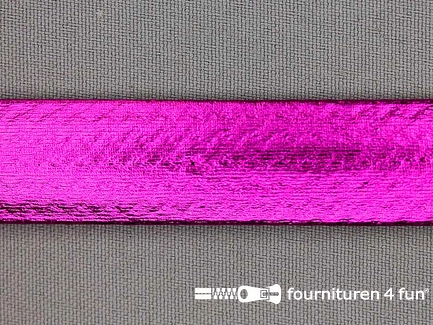 Metallic biasband 20mm fuchsia