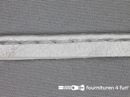 Skai paspelband - 10mm - zilver grijs