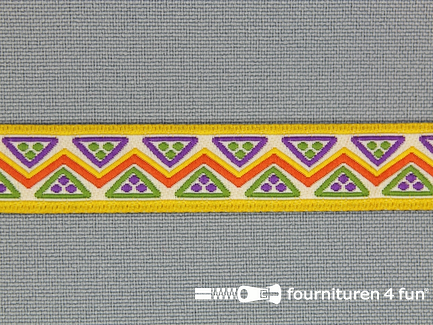 Indianenband 14mm geel - paars