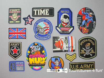 Collectie strijkapplicaties - 15 delige set - opstrijkbare patches