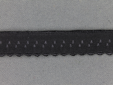 Luxe elastische biasband 12mm donker grijs