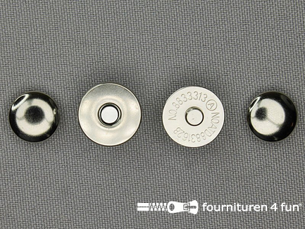Inslag magneet knoop 14mm - zilver 