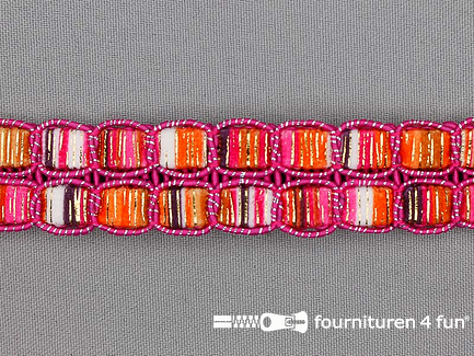 Jacquard band 24mm multicolor fuchsia