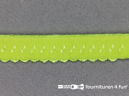 Luxe elastische biasband 12mm lime-groen