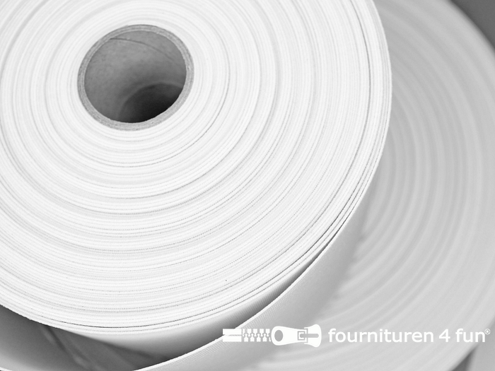 Voorwaardelijk ornament Impasse Rol 10 meter band elastiek - 70mm - stevig wit kopen? Fournituren4fun®