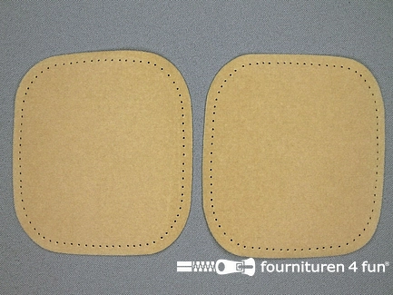 Kniestukken - 110x100mm - suèdine - zandbeige