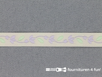 Folklore band 7mm pastel geel - lila