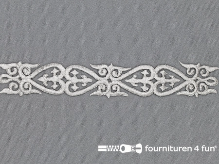 Barok applicatie 25x180mm zilver