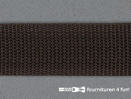 Rol 25 meter parachute band - 30mm - chocolade bruin