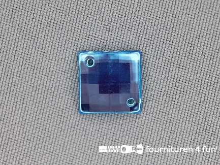 10 stuks Strass stenen vierkant 12mm aqua blauw