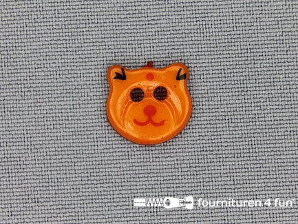 Kinder knoop 13mm beertje oranje