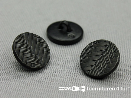 Kunststof design knoop - 15mm - zwart