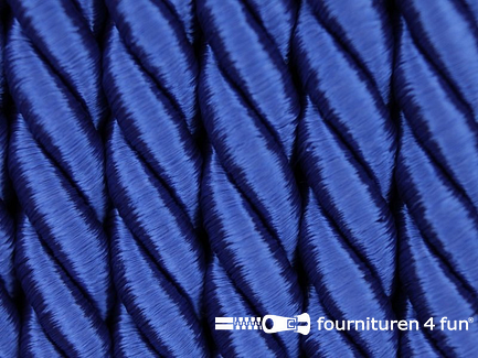 Kaart 20 meter viscose meubel koord - 8mm - kobalt blauw