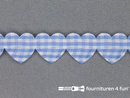 Guirlande hartjes 15mm licht blauw