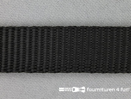 Halsband uni colour 25mm zwart