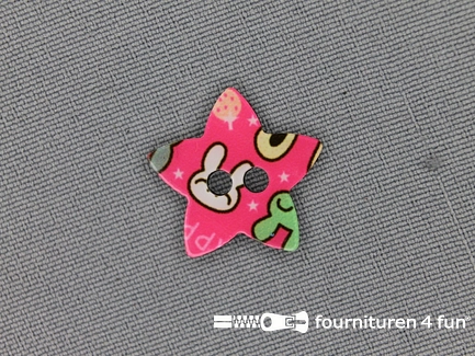 Fantasie knoop 20mmx20mm ster - fel roze 