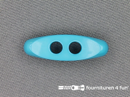 Houtje touwtje knoop 30mm aqua blauw