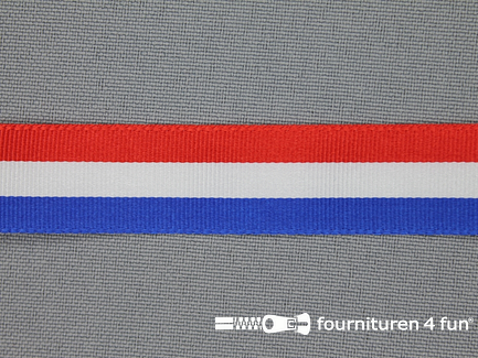 Deco lint 18mm rood - wit - blauw