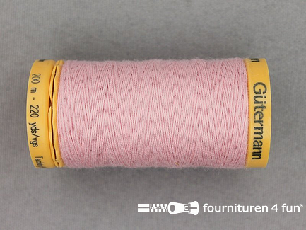 Gütermann rijggaren - 200 meter - roze - 100% katoen