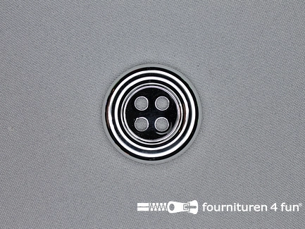 Clownsknoop - metallic - 38mm - zilver