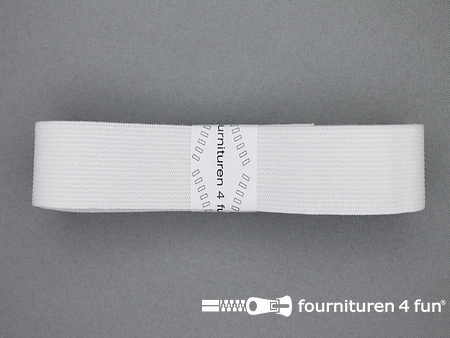 Band elastiek - soepel - 30mm - wit - 2 meter