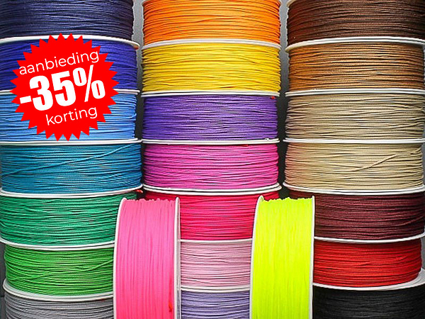 AANBIEDING - Rollen 1mm polyester koord