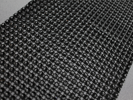 Strass band 115mm mini-cirkels zwart