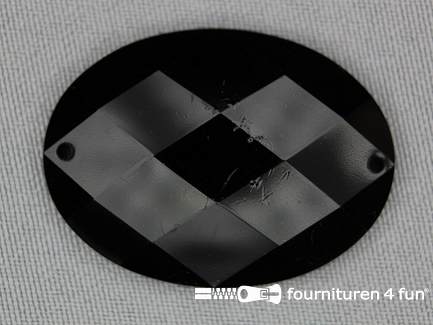 5 stuks Strass stenen ovaal 40x30mm zwart