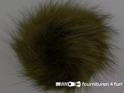 Bont pompon 12cm jagers groen