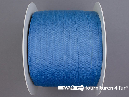 Rol 100 meter katoenen keperband - 14mm - jeans blauw