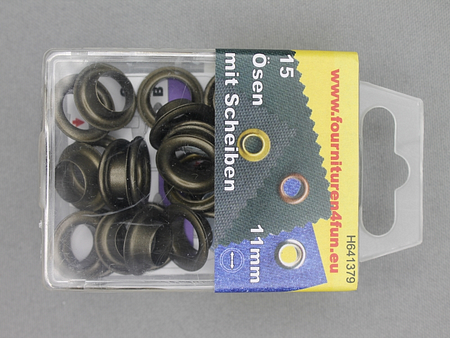 Ringen en schijven 11mm geel brons 15 stuks