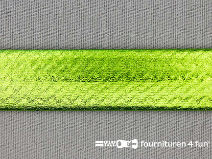 Metallic biasband 20mm lime groen