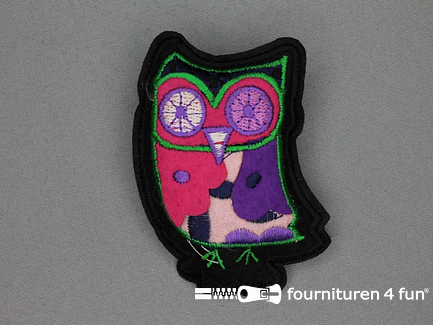 Trendy corsage 90mm uiltje roze - paars