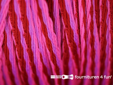 Jassen koord 3mm fuchsia - rood