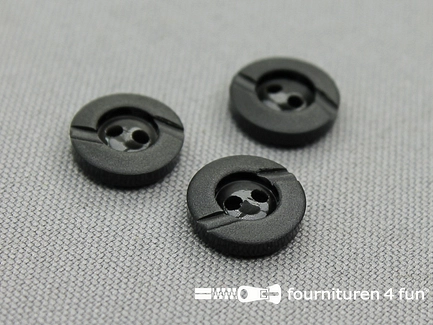 Kunststof design knoop - 13mm - zwart