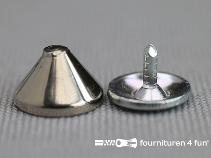 Studs 10mm kegel chroom - 10 stuks