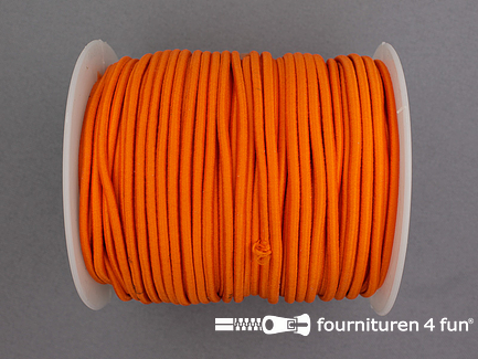 Rol 50 meter budget elastisch koord 2,7mm oranje