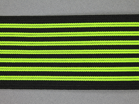 Gekleurd elastiek 50mm zwart - neon geel