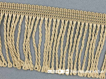 COUPON 7,75 meter (3 stukken, 3,5 + 2,75 + 1,5 meter) Nylon franje - 60mm - beige