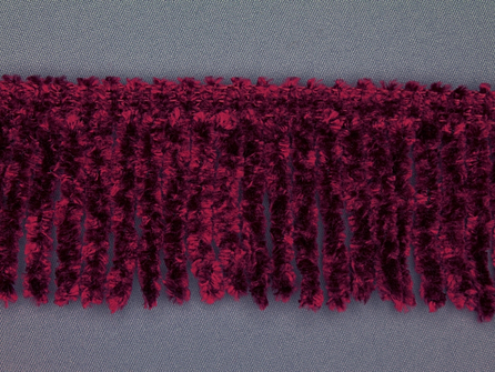 Chenille franje 60mm bordeaux rood